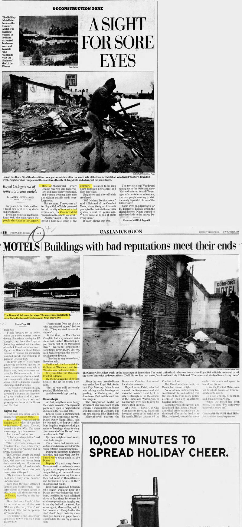 Saranay Motel - Dec 19 2003 Article On Motel Saga